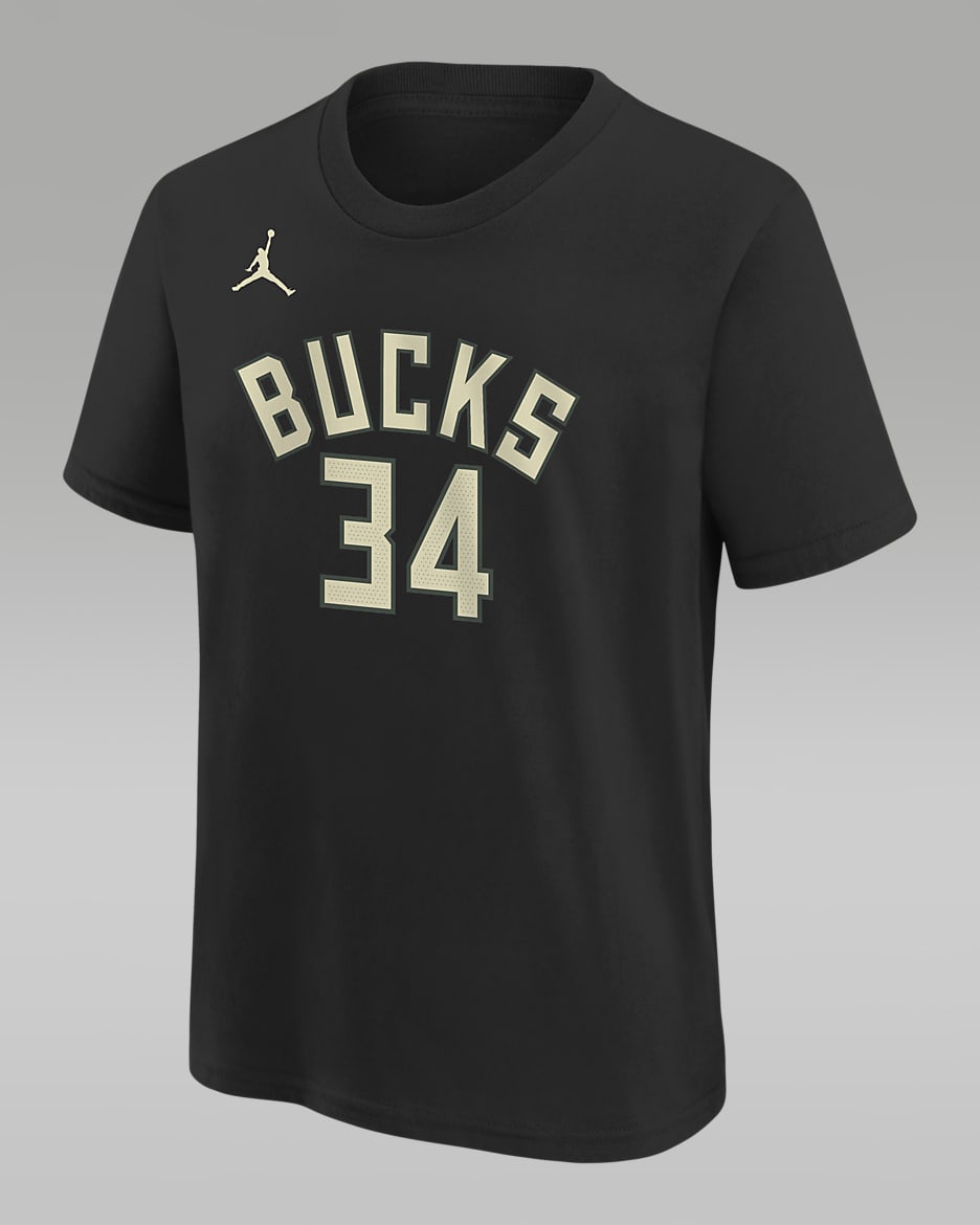 Giannis Antetokounmpo Milwaukee Bucks Statement Edition Big Kids Jordan NBA T Shirt. Nike